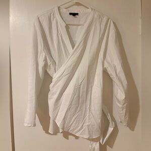 J. Crew White Casual Wrap Shirt